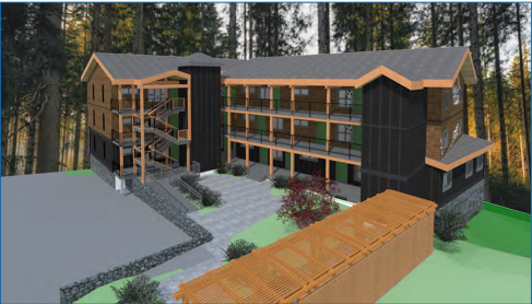 architectural rendering of the BIRCH project building